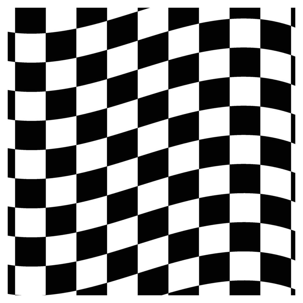 Checked Wavy Black and White Pattern vector