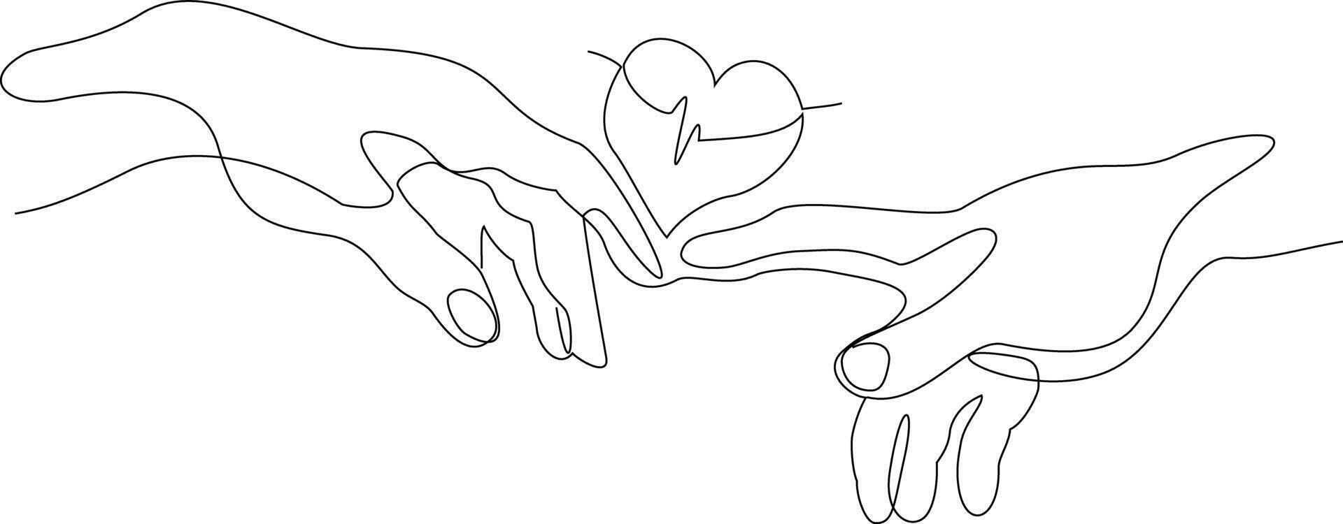 Hands reaching for each other. Love. Couple in love vector