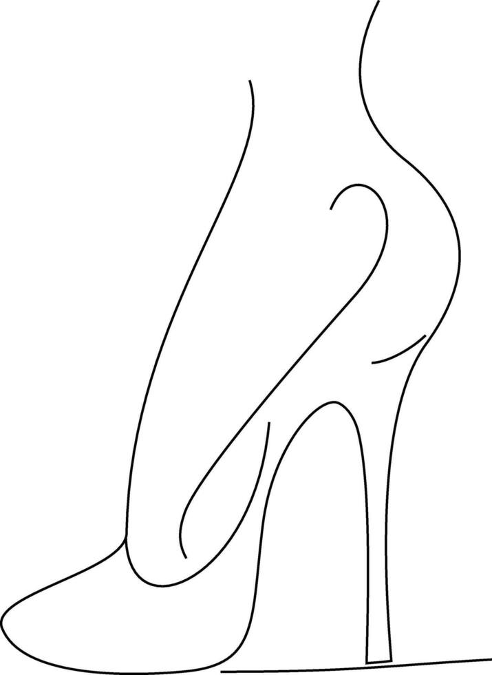 Silhouette shoe. Women's heeled shoes. vector