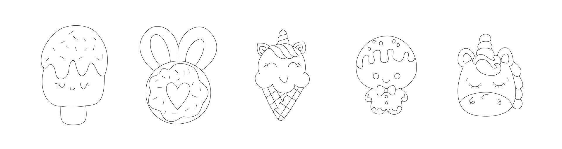 Children's ice cream. Goodies. Sweets for children vector