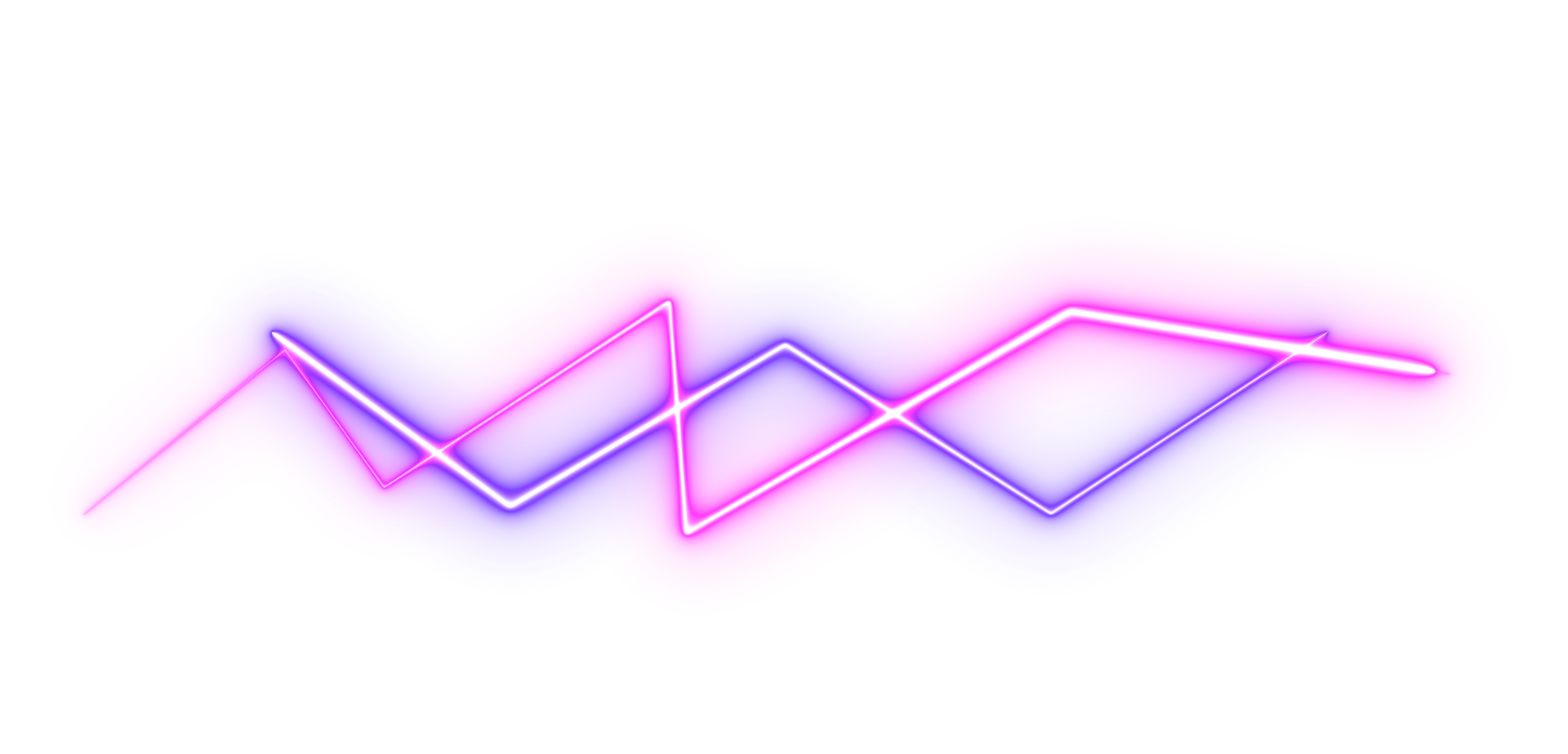 Abstract neon laser line zigzag retro style 80s png