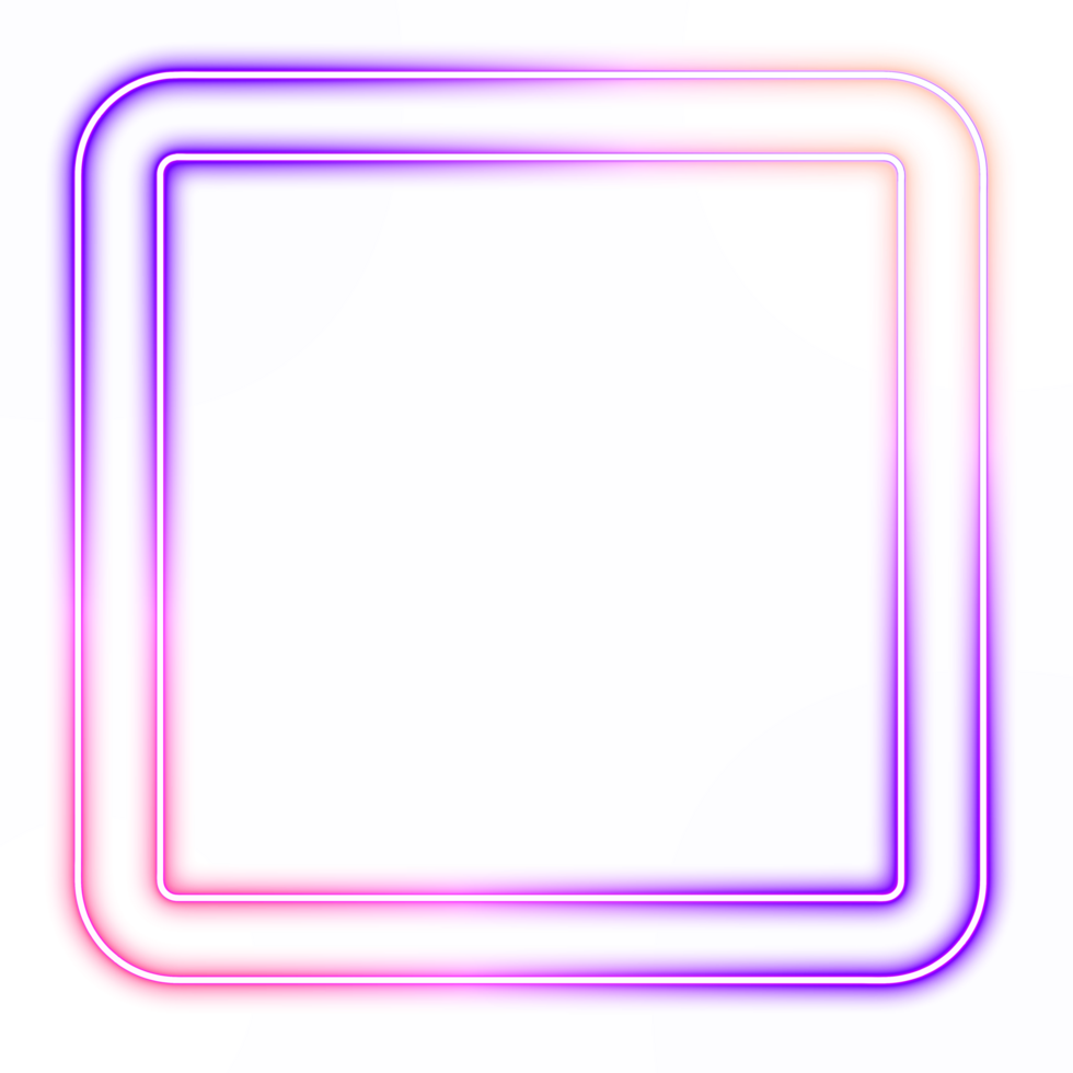 Abstract square neon frame style 90s png