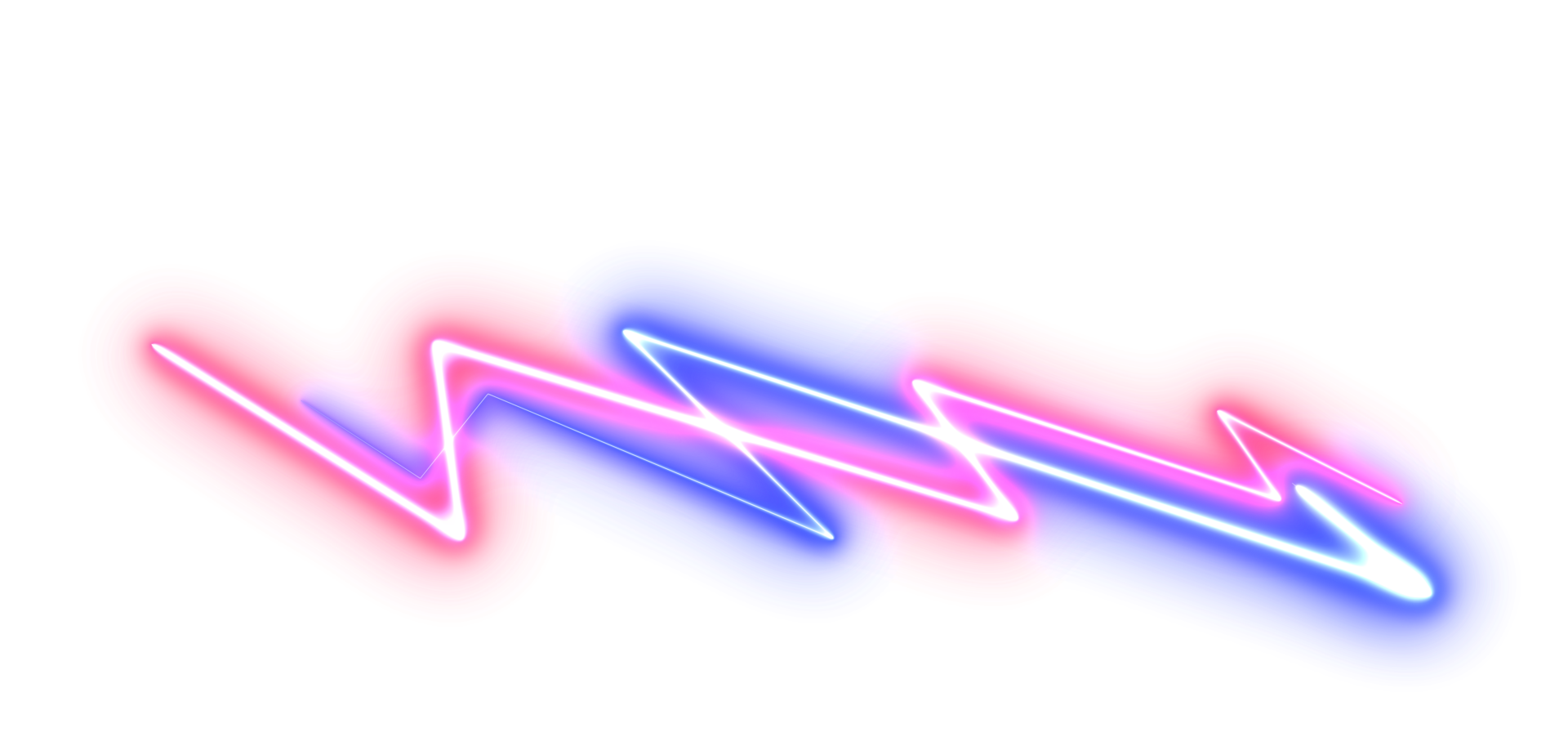 Abstract neon laser line zigzag retro style 80s png
