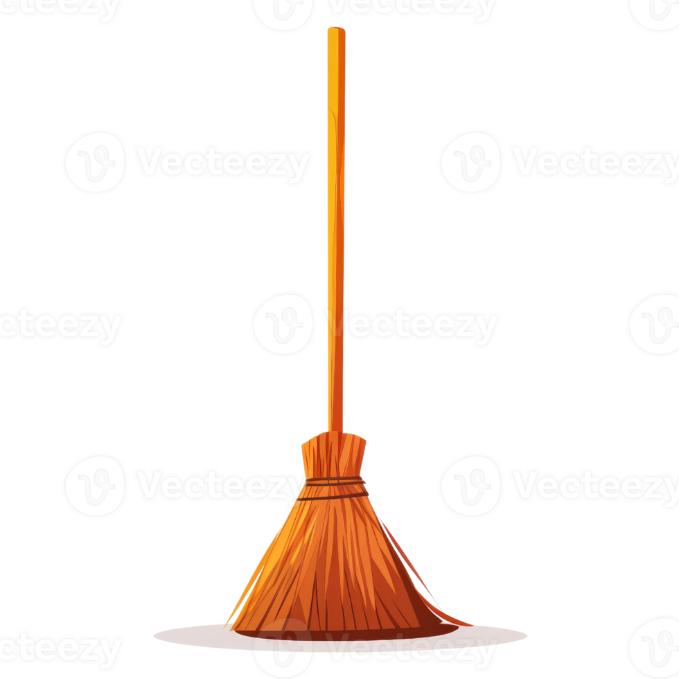 Broom isolated on transparent background. png