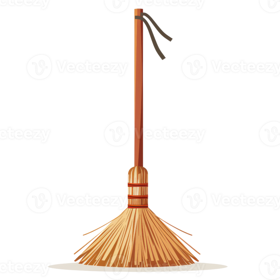 Broom isolated on transparent background. png