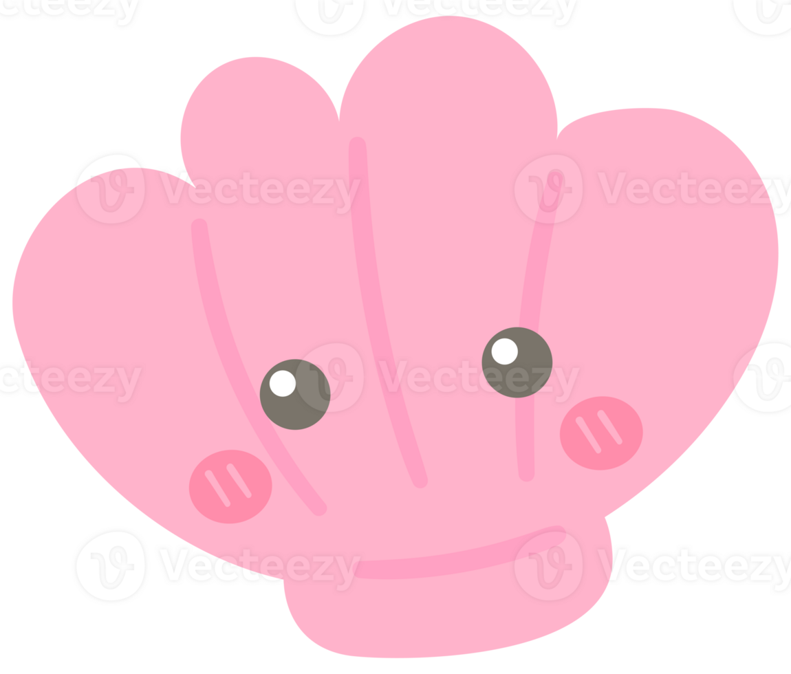 Cute and Sea Animal in Children Style Cartoon illustration seashell png