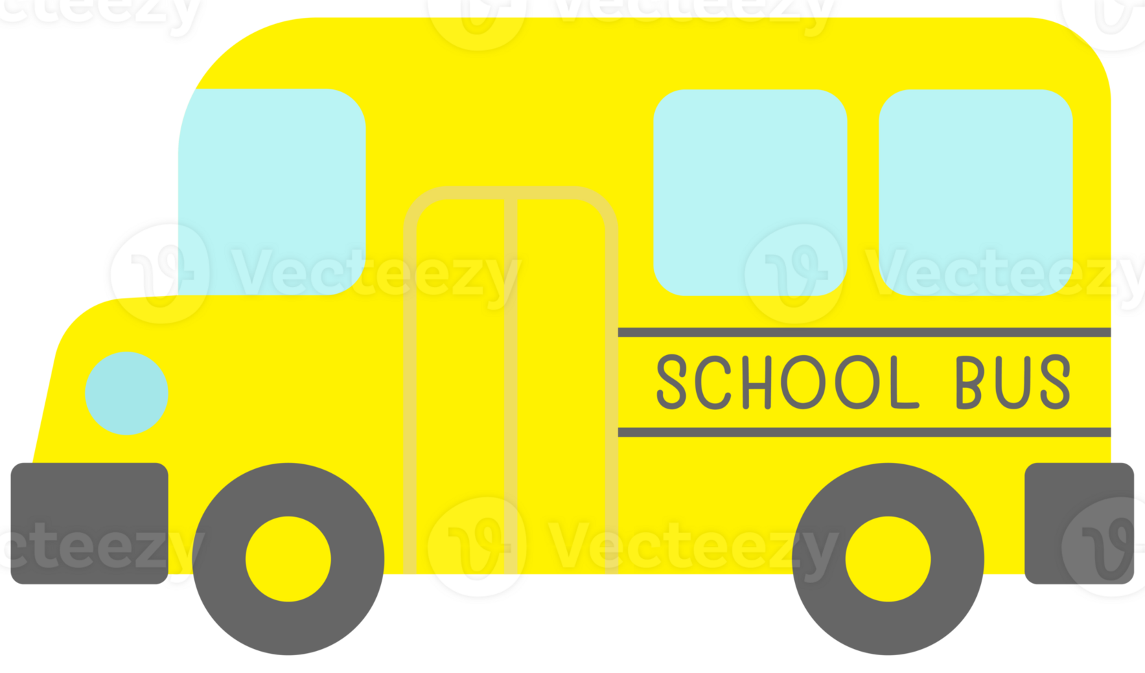 Cute back to school in Children Style Cartoon illustration school bus png