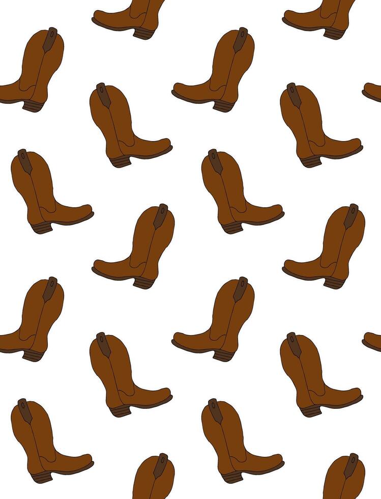 Seamless pattern of cowboy western boot vector