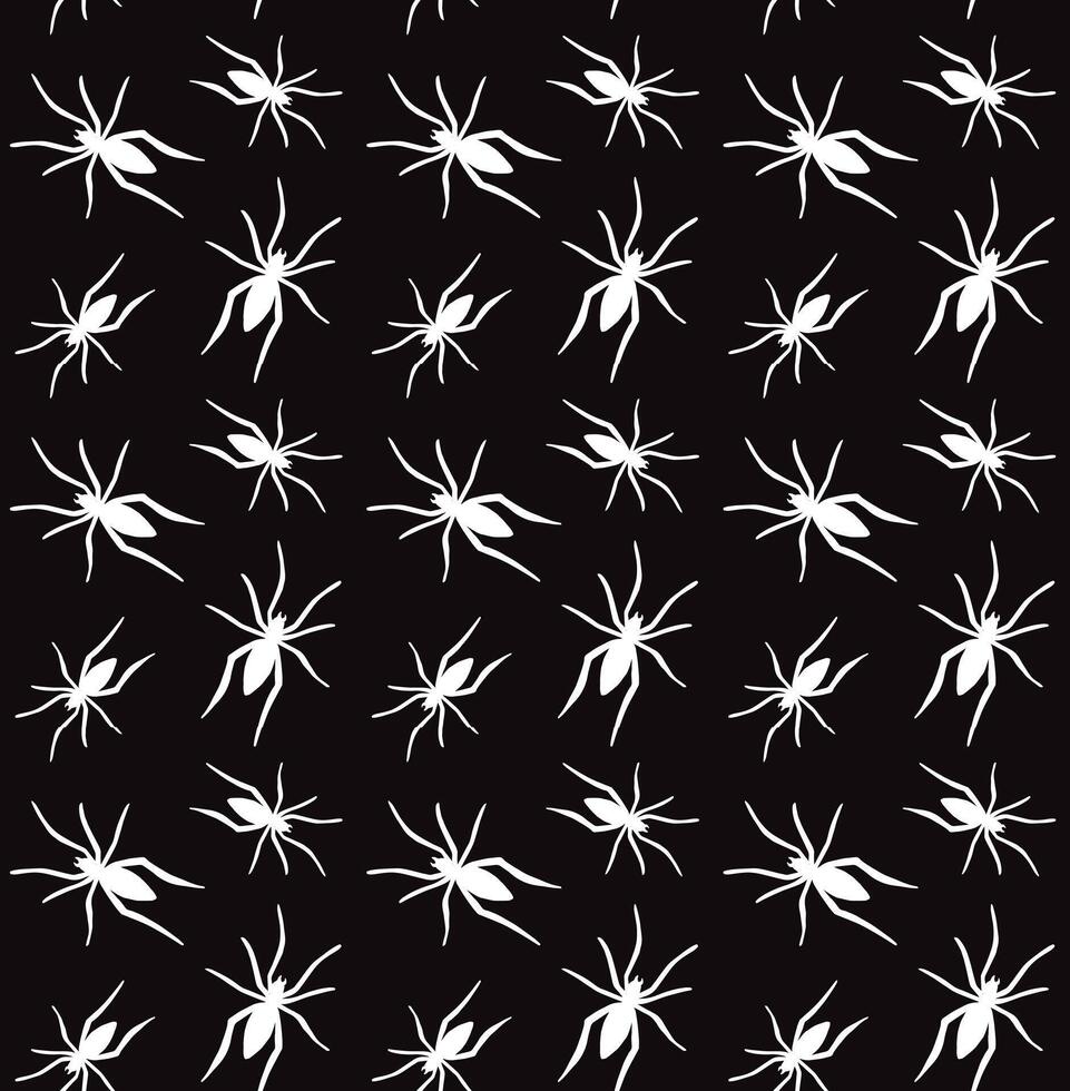 Seamless pattern of hand drawn spider vector