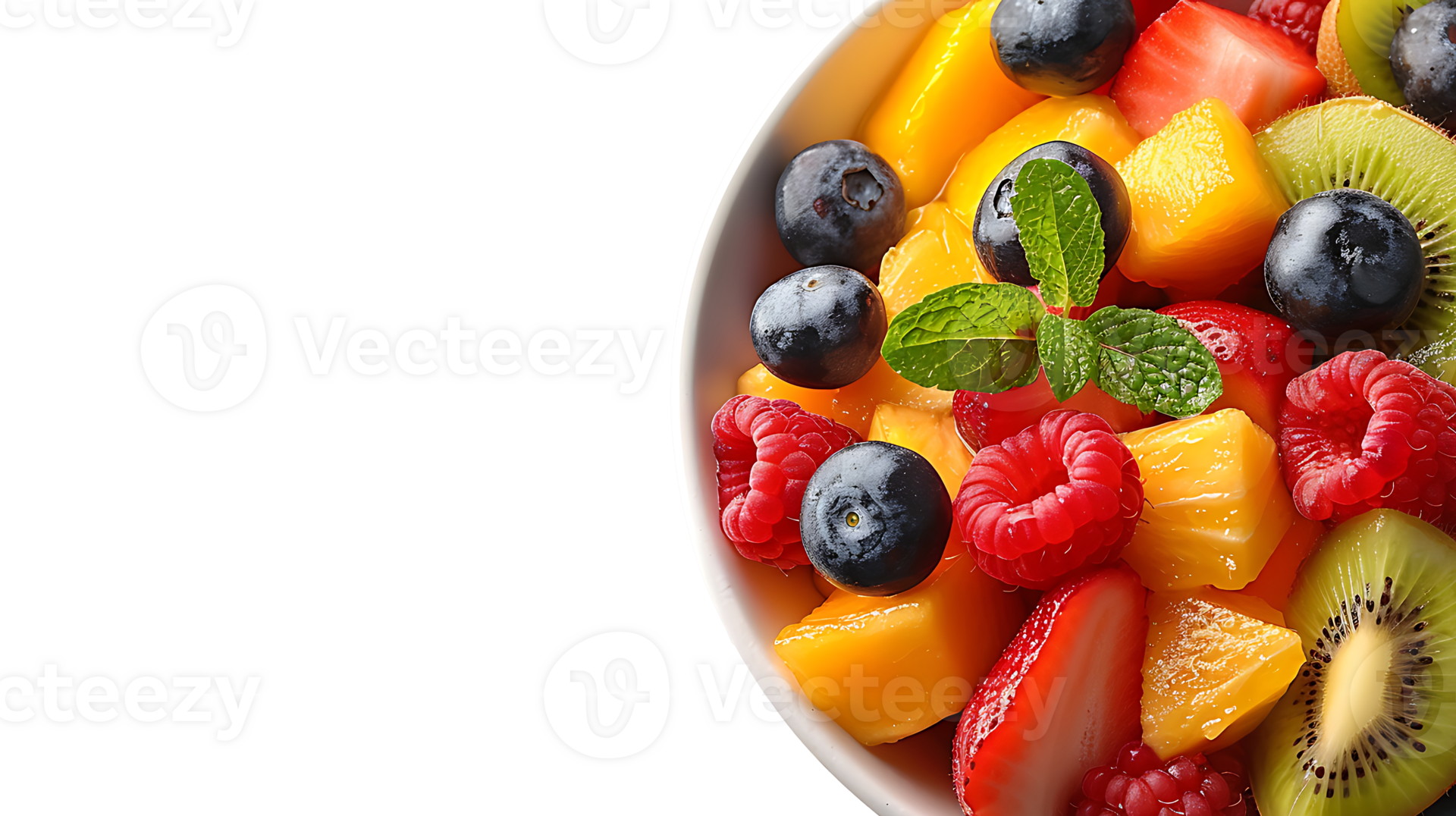 Fresh tasty mixed fruit salad on a transparent background 46544927 png