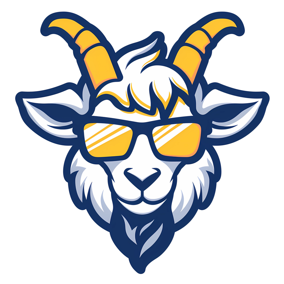 a sheep wearing sunglasses on a transparent background png