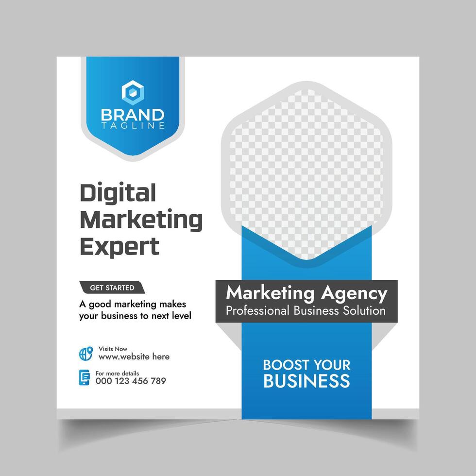 digital marketing post banner, digital marketing agency social media post design. business marketing post banner vector
