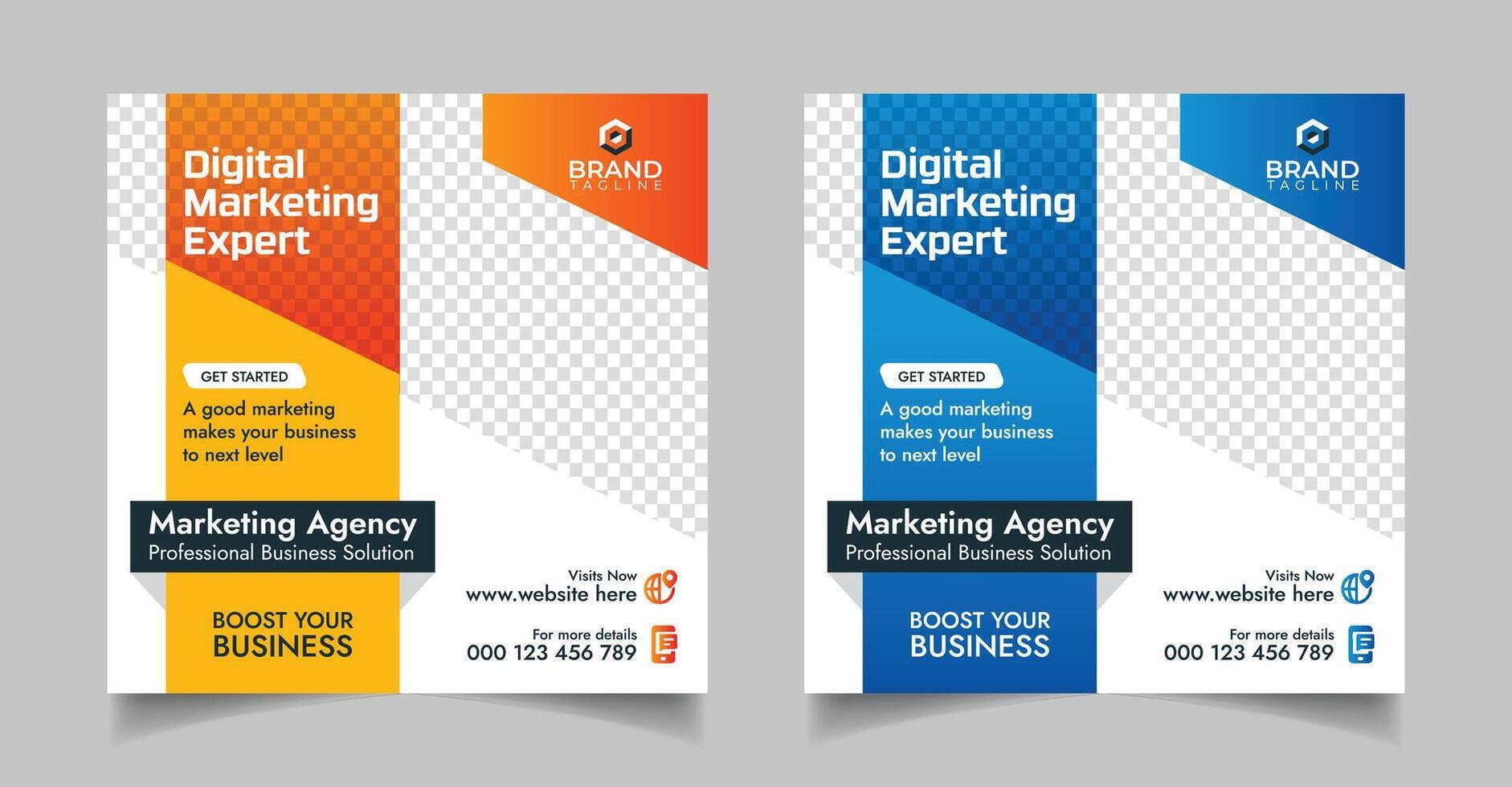 Trendy Corporate social media post design template, digital marketing square post vector