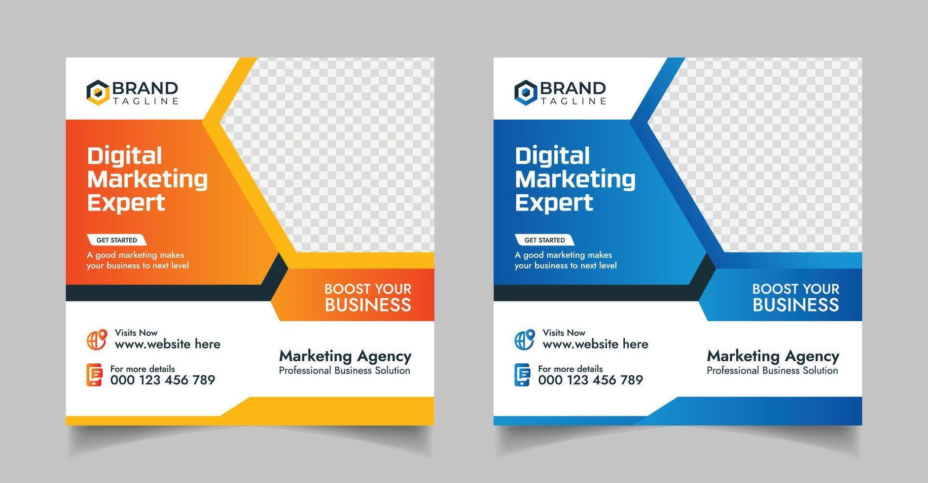 Professional social media post with Digital marketing agency Corporate business promotion square flyer web banner template design vector