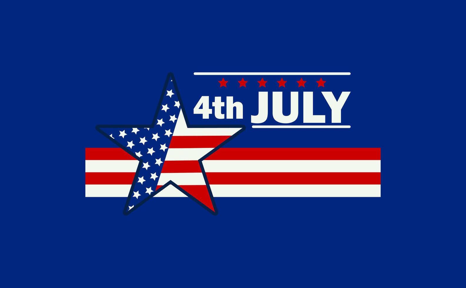 4th of july logo with an american flag. Suitable for 4th of July Independence Day posters, banners, flyers, backgrounds, and templates vector