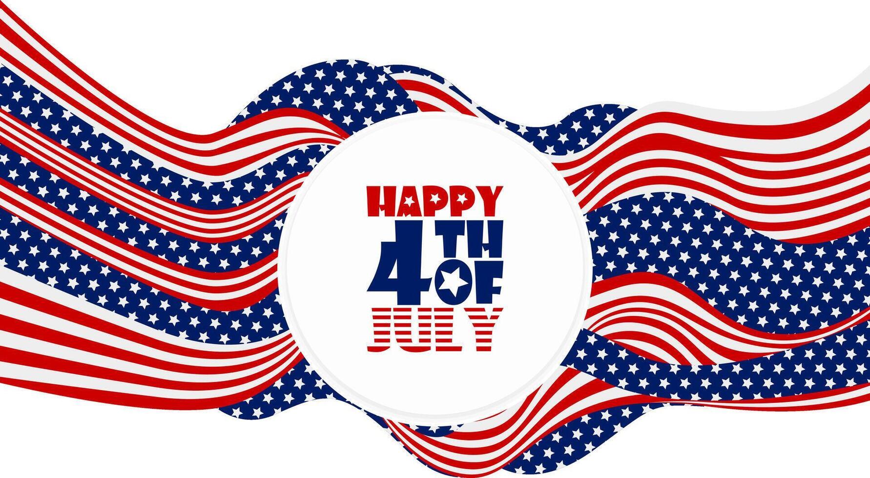 happy 4th of july with american flag. Suitable for 4th of July Independence Day posters, banners, flyers, backgrounds, and templates background vector