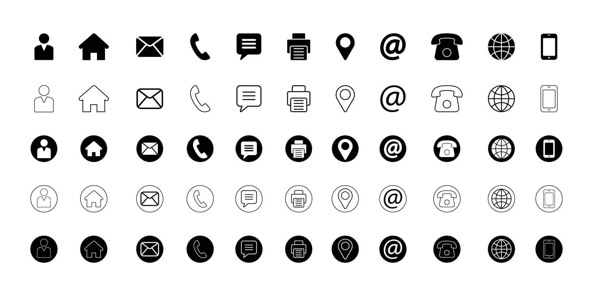 Contact Icon collection illustration. vector