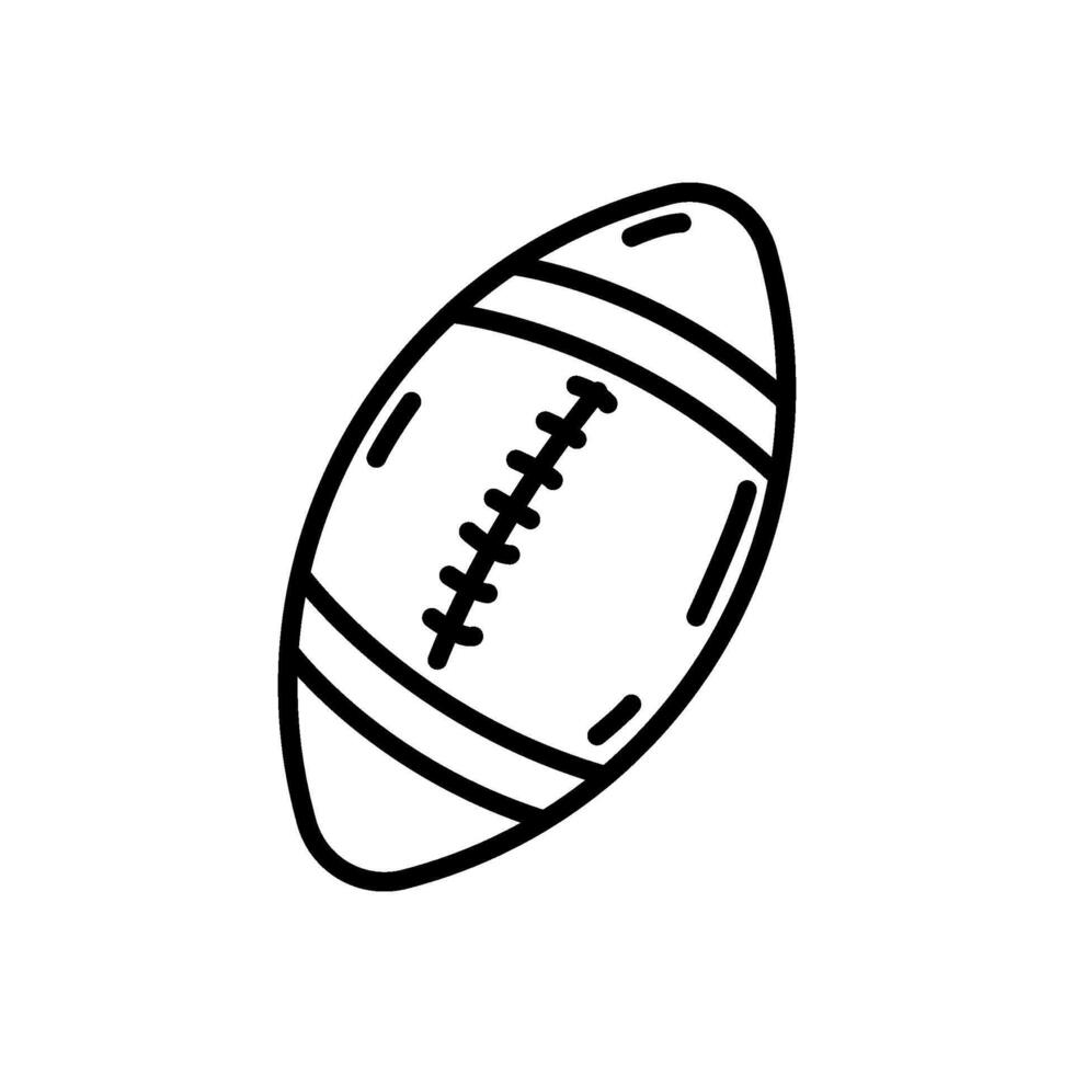 rugby ball, line icon, isolated background vector