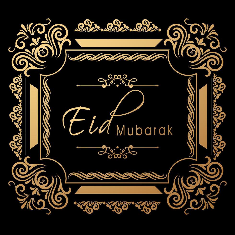 Eid mubarak greeting card illustration vector