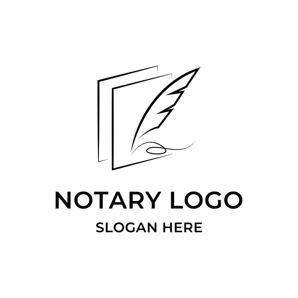 notary book siganture business logo design concept idea vector