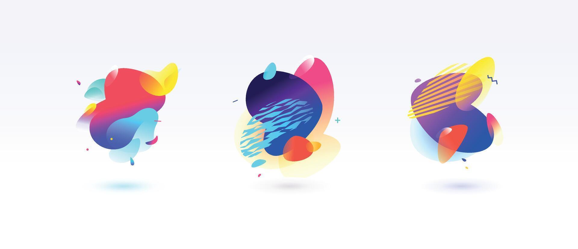 Abstract gradient compositions. Elements for design projects. vector