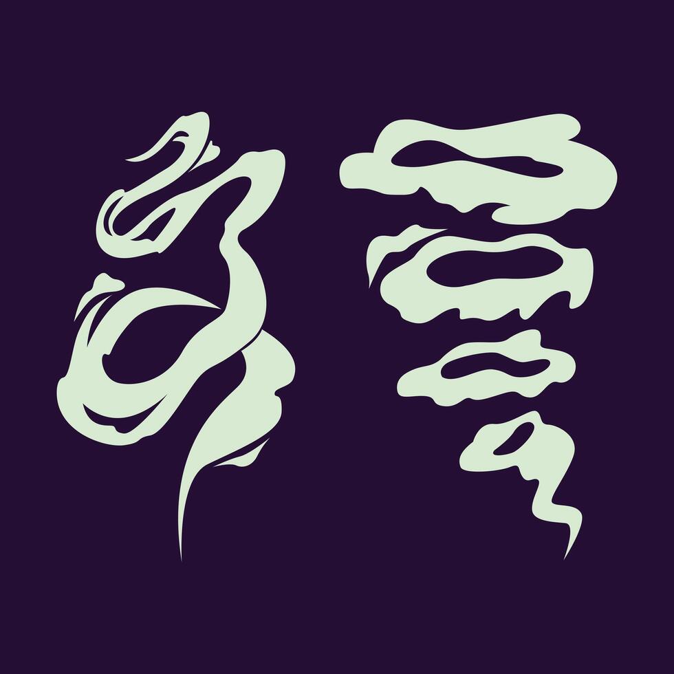 White smoke set on navy background vector