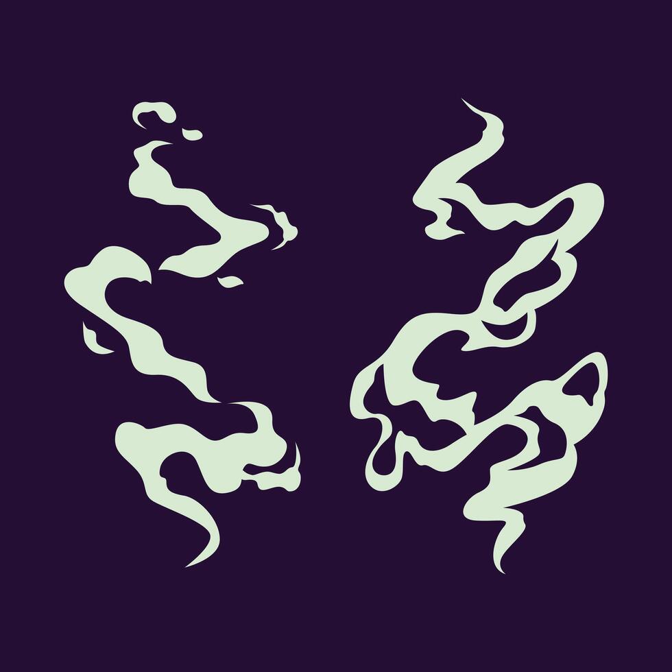 White smoke set on the navy background vector