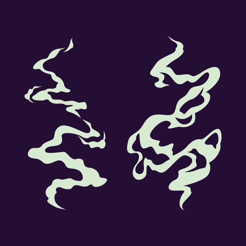 White smoke set on the navy background vector