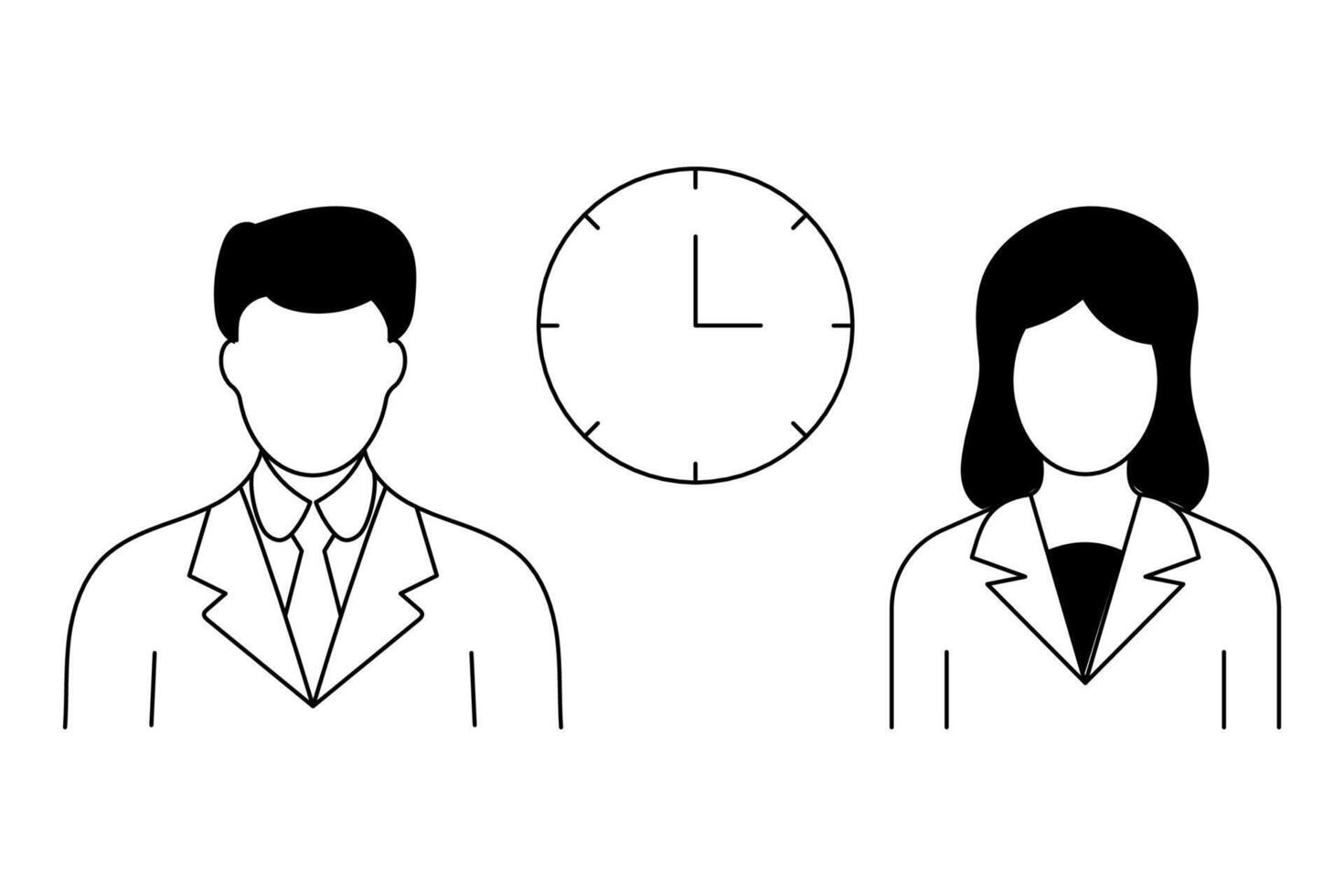 Set icon of business symbol simple outline design vector
