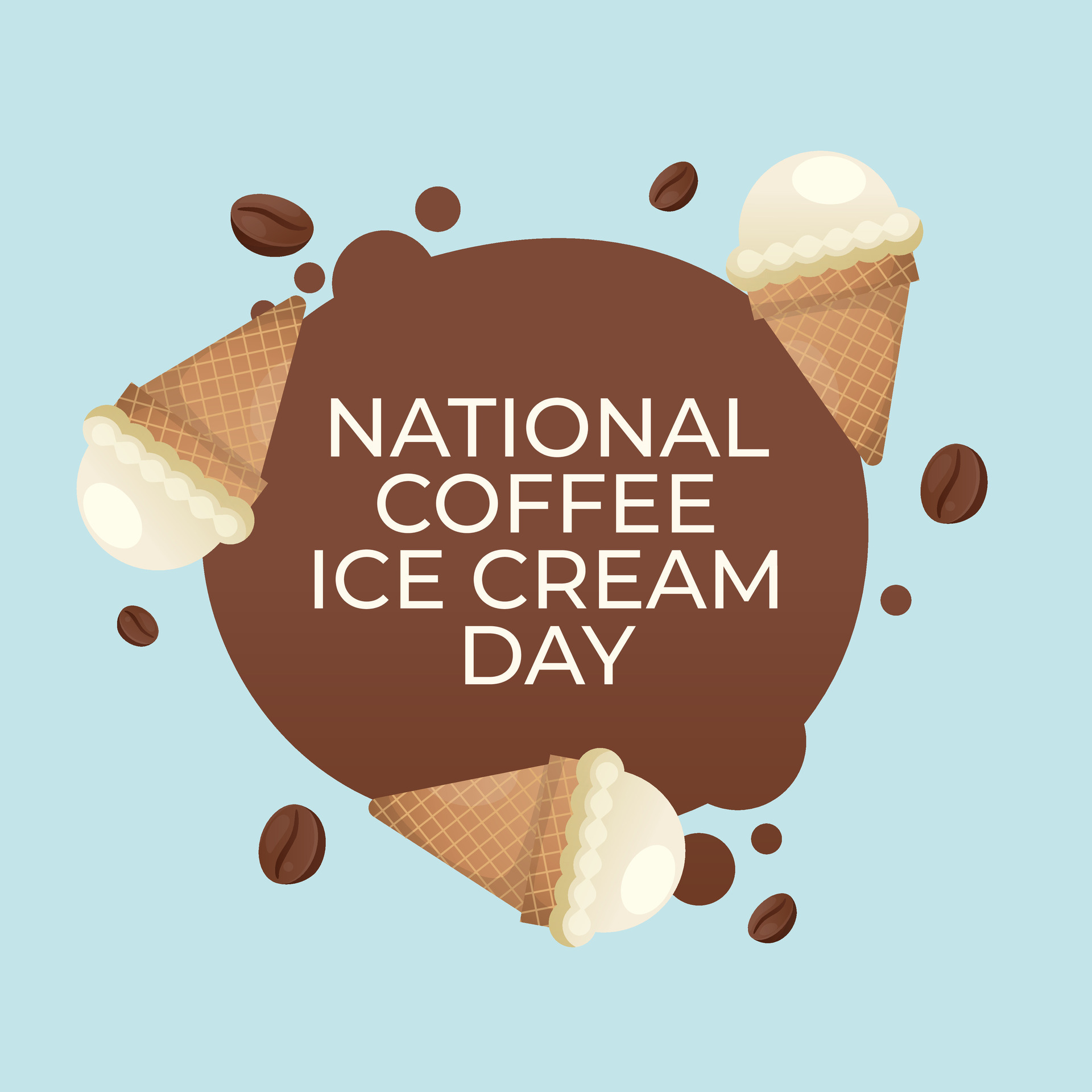 National Coffee Ice Cream Day design template good for celebration