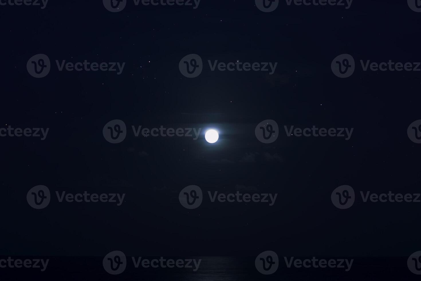 The full moon in the dark night. photo