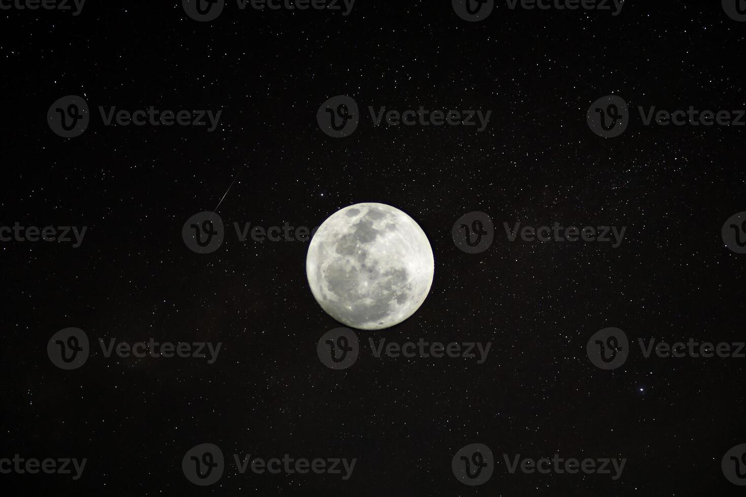 The full moon in the dark night. photo
