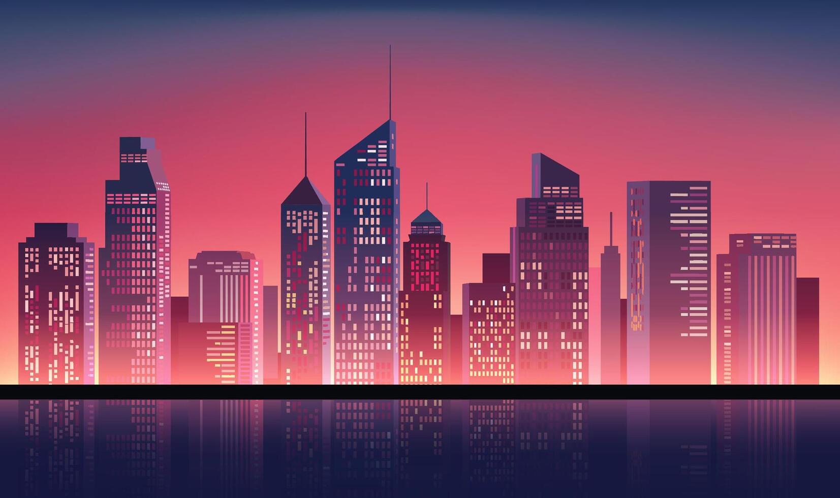 a cityscape with a city in the background. vector