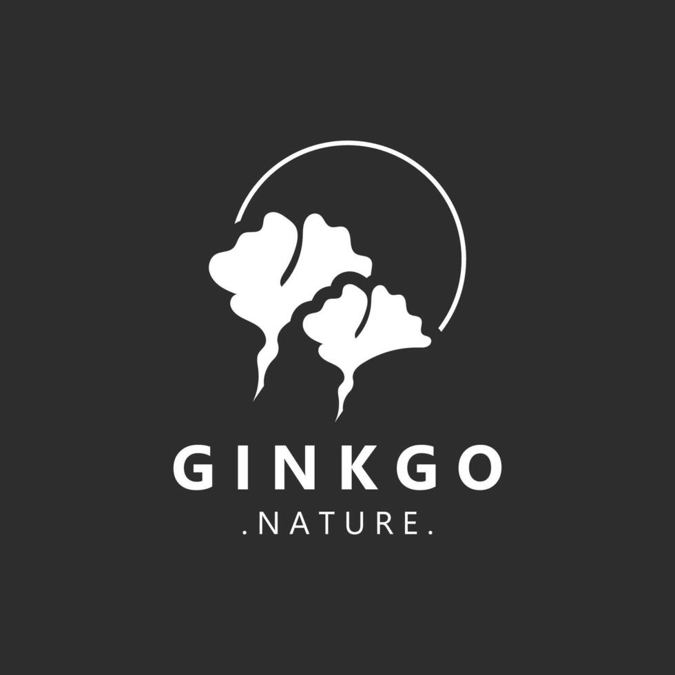 Ginkgo biloba leaf logo. use for herbal product healthy modern style logo design vector