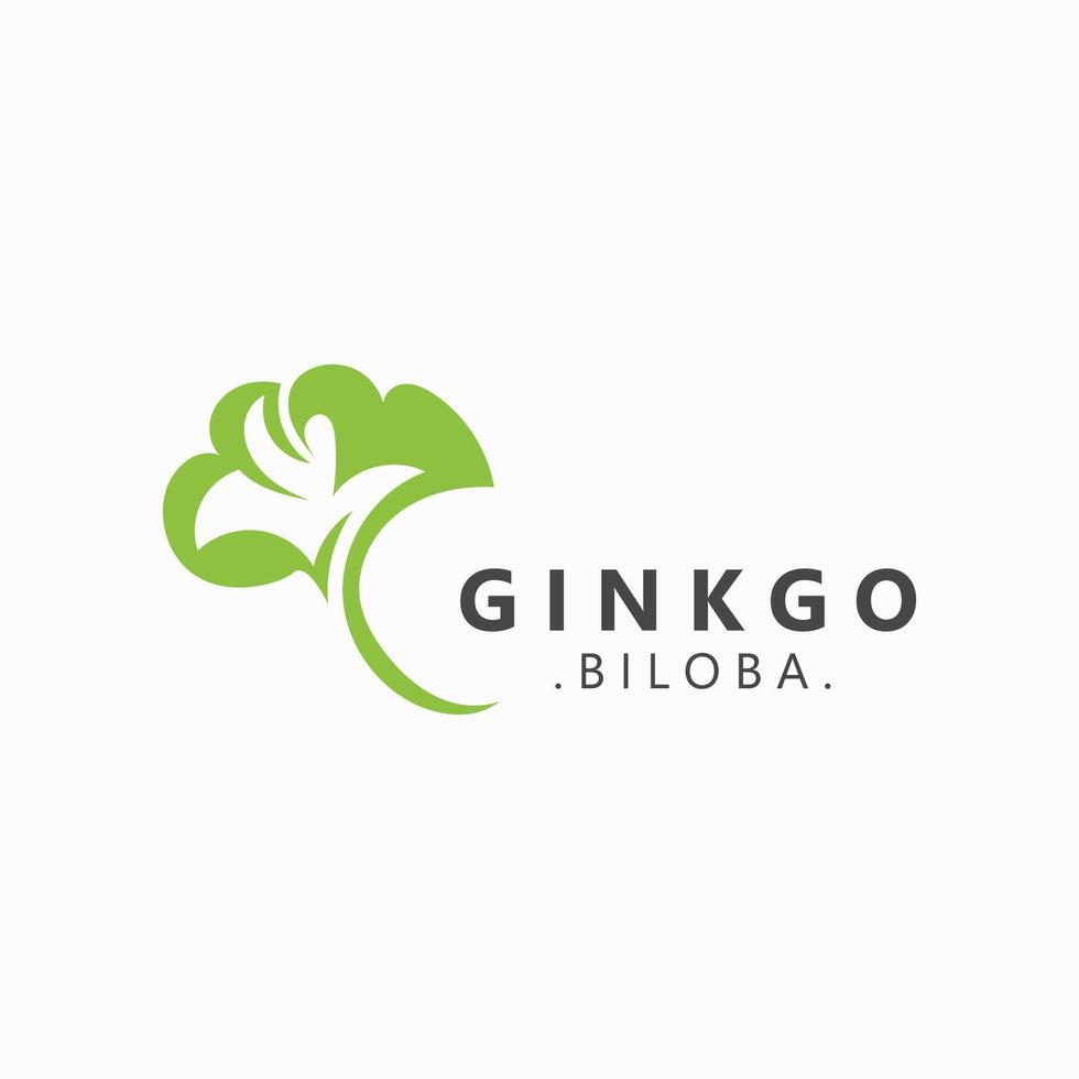Ginkgo biloba leaf logo. use for herbal product healthy modern style logo design vector