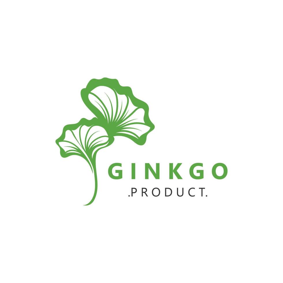 Ginkgo biloba leaf logo. use for herbal product healthy modern style logo design vector