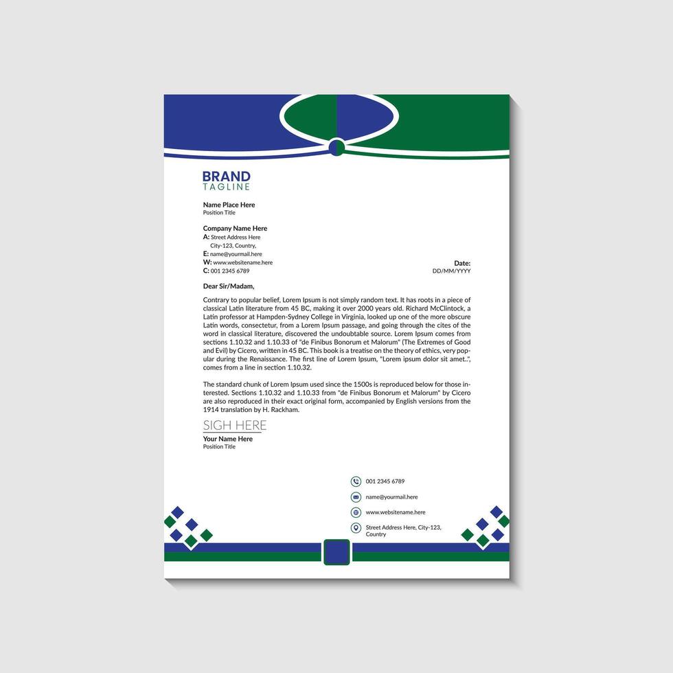 Multicolored Letterhead Design Template vector