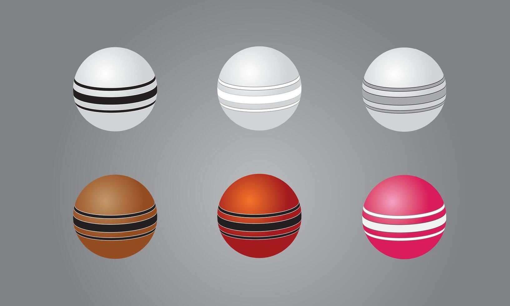 A set of cricket balls vector