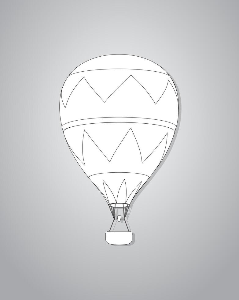 A simple and cool design hot air balloon on white paper for background vector