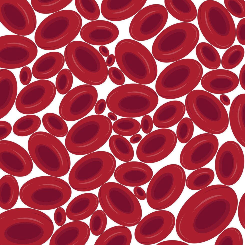 cells in a test tube. illustration of a magnifying glass with a blood. Blood test illustration. vector