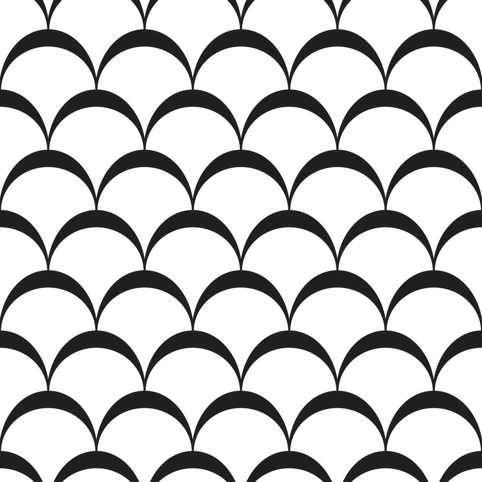 seamless decorative stylish pattern - black and white design. Elegant endless ornamental monochrome background. Repeatable fabric print vector