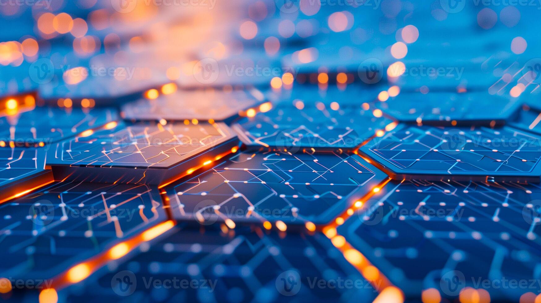 Solar cells panels for electricity alternative renewable energy technology background. photo