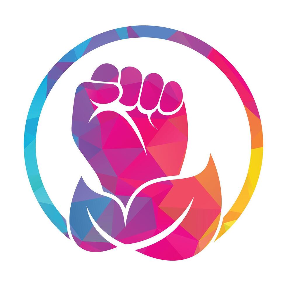 Hand and eco symbol or icon. vector