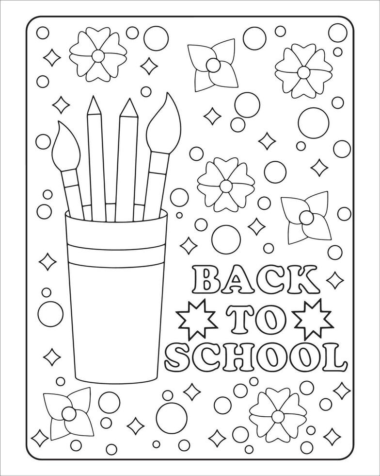 Back To School Coloring Pages for kids vector