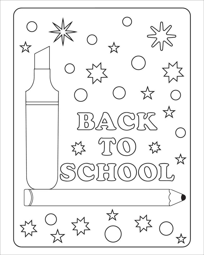 Back To School Coloring Pages for kids vector
