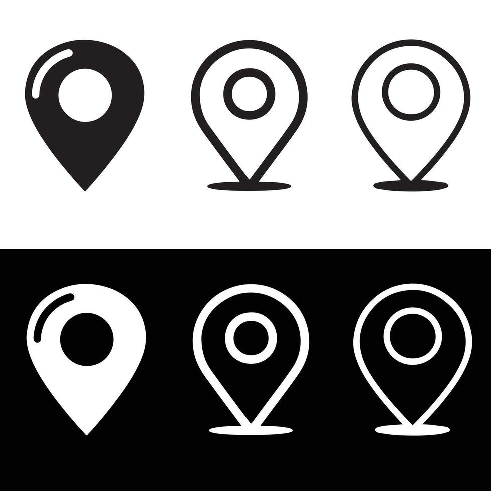 Set of map pin location icons. Modern map markers . illustration on a white background. vector