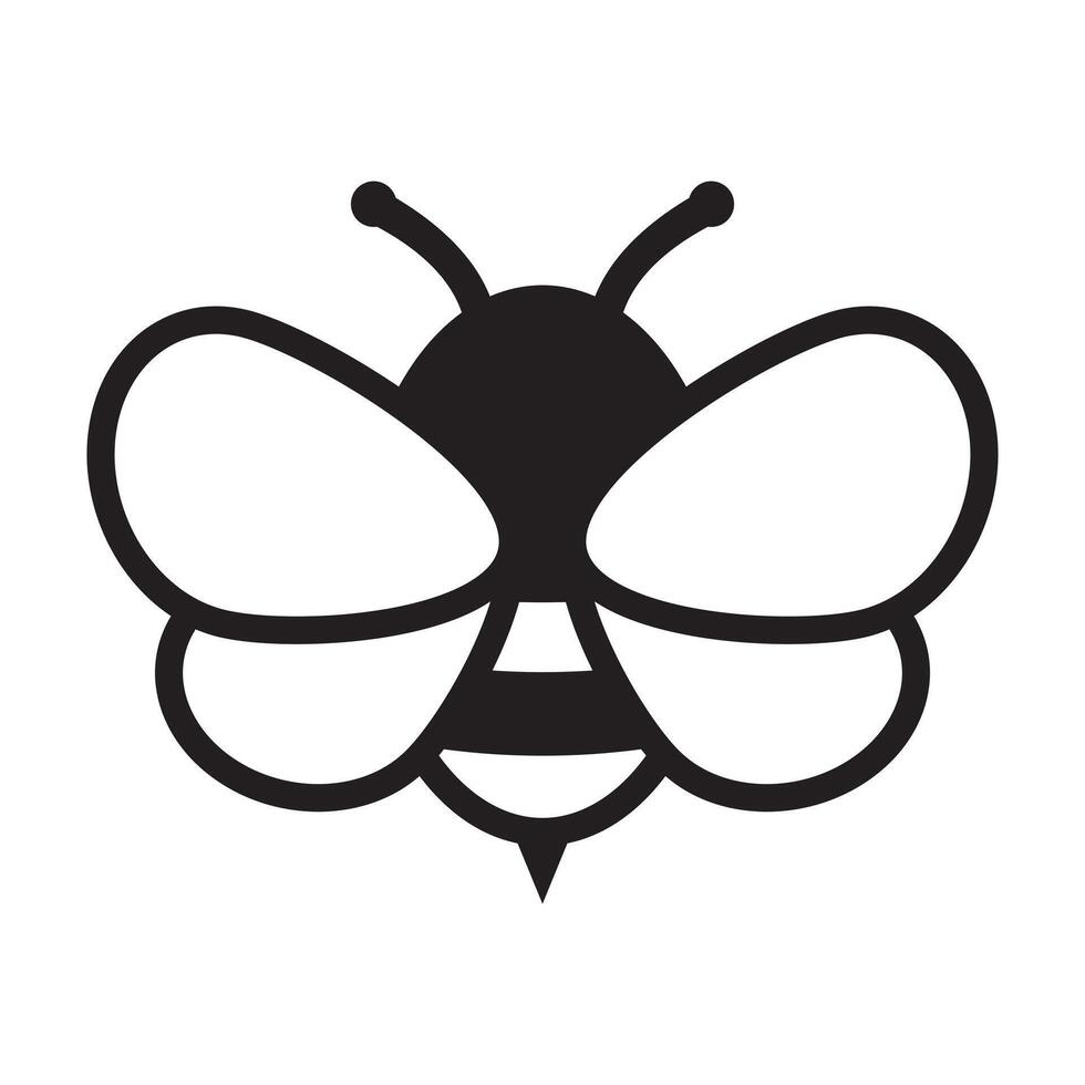 Honey Bee icon. Insect character. Cartoon flying bee. vector