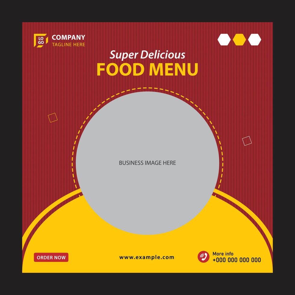 Food Social Media Post Template vector