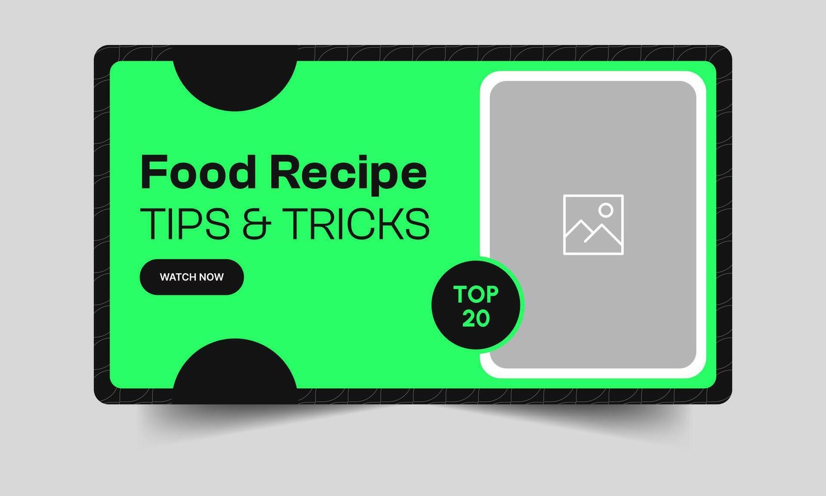 Daily delicious food recipe cover banner design, food items thumbnail banner design, fully editable eps 10 file format vector
