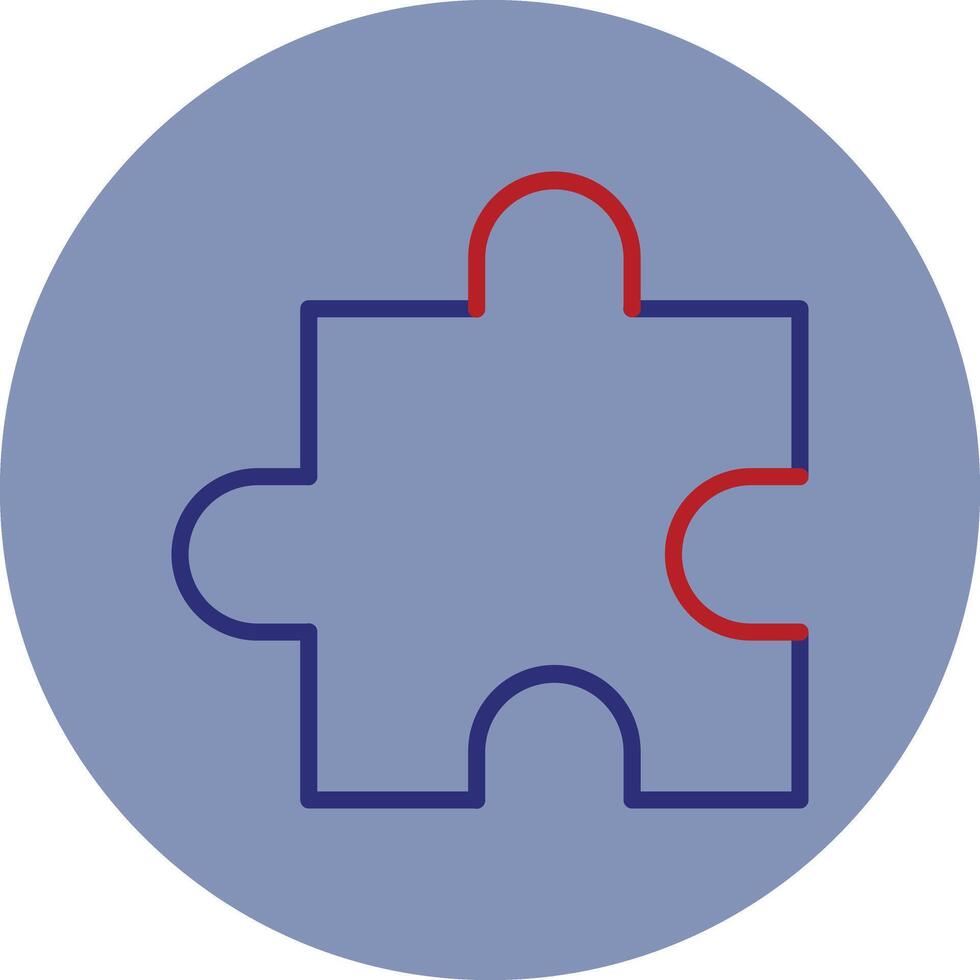 Puzzle Line Two Color Circle Icon vector